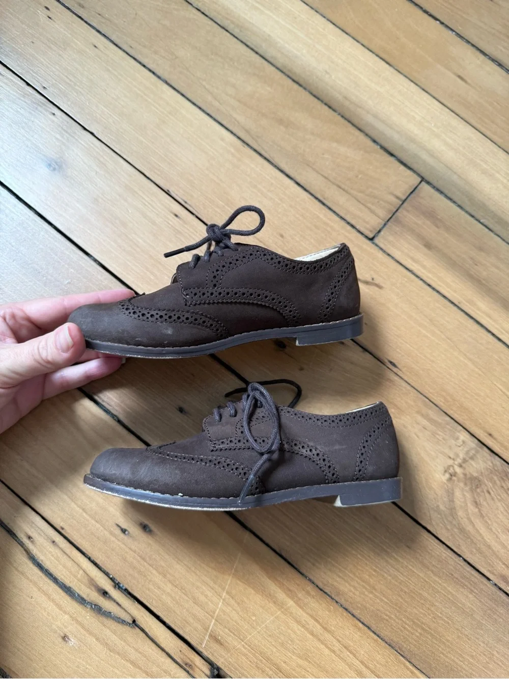 Janie and Jack Brown Suede Boys' Wingtip Dress Shoes